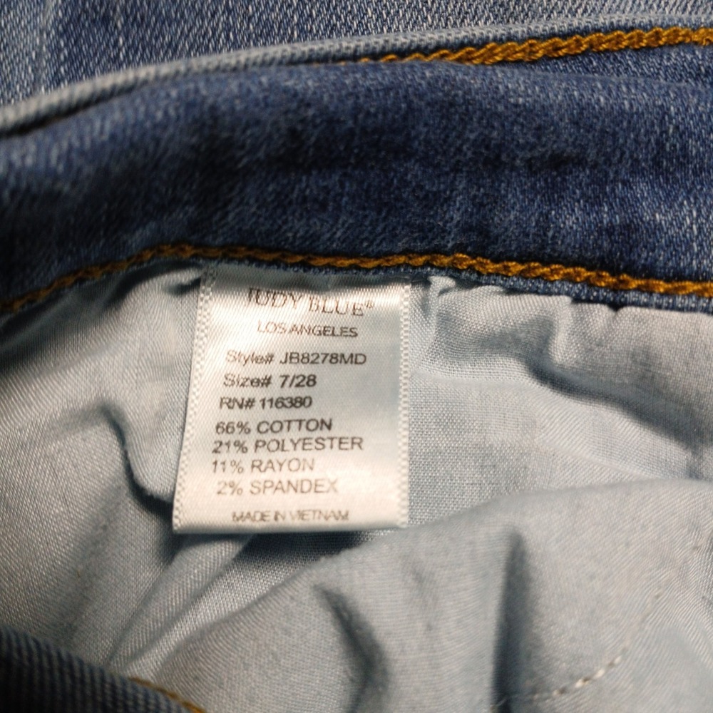 Judy Blue Los Angeles Boot Cut Jeans Womens Sz 7/28 Skinny Custom Denim JB149 - Picture 9 of 13